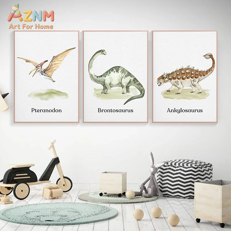 Cuadro decorativo de dinosauri - Kids Education Name reseña y precio